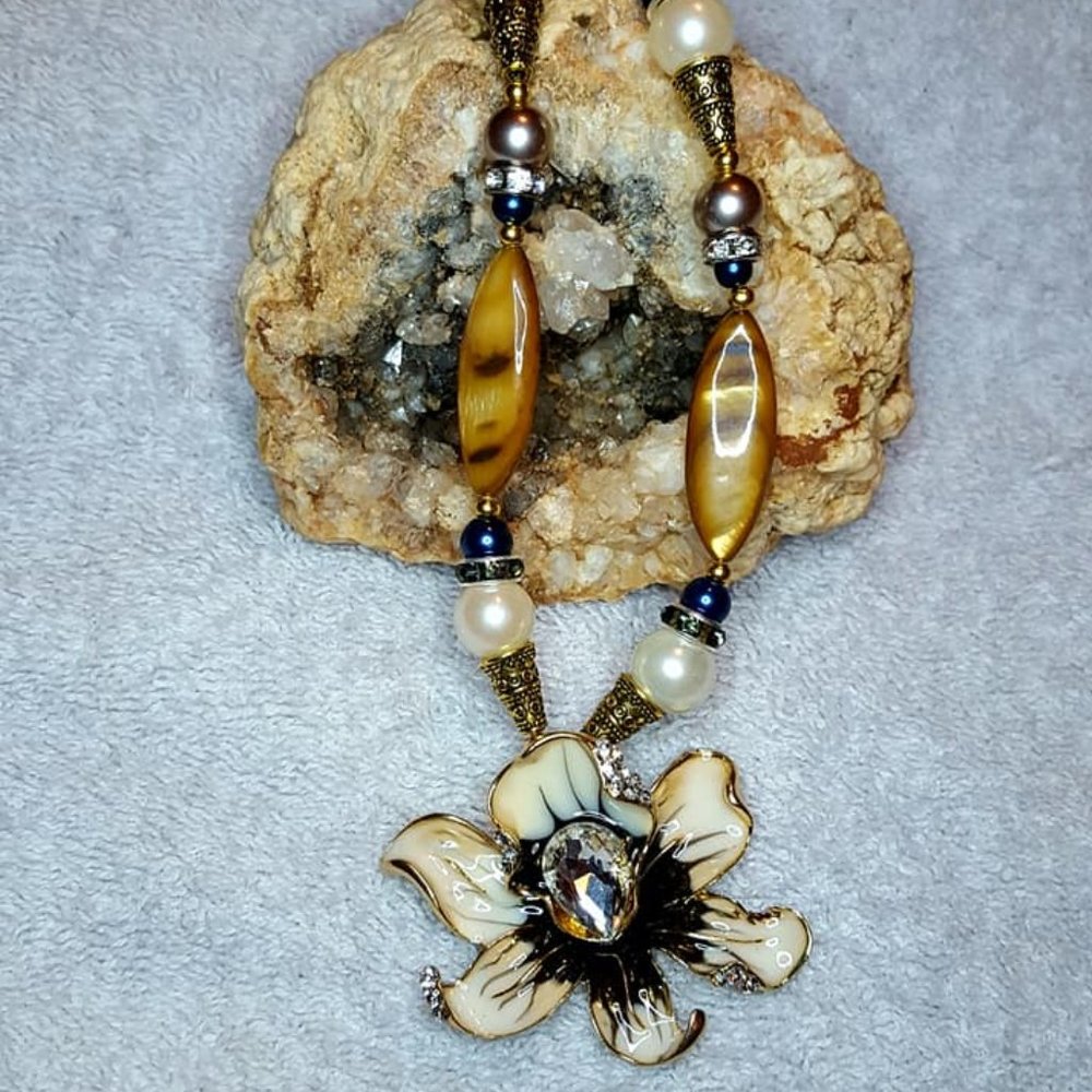 Artisan Statement Gemstone Necklace - image 1